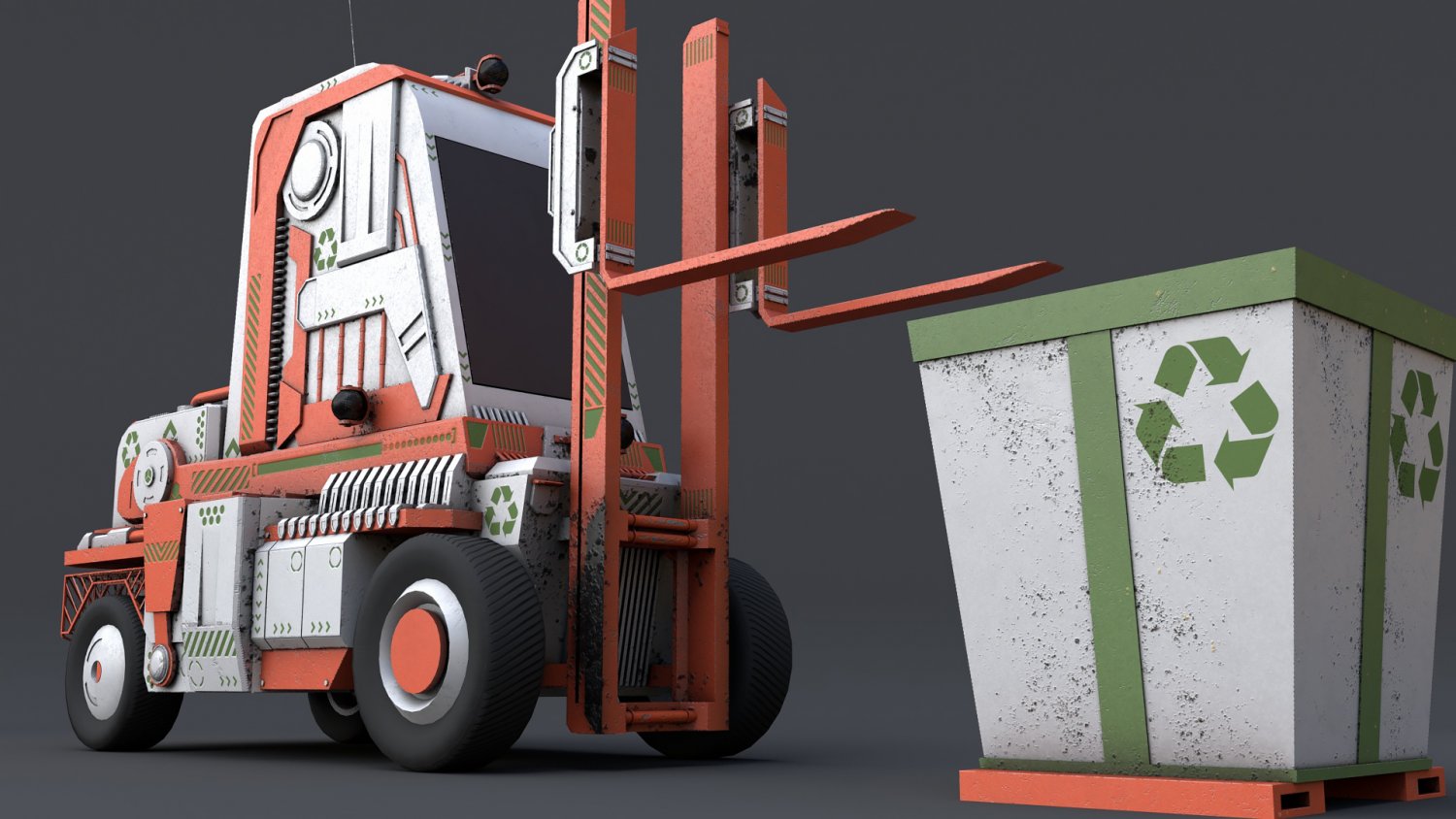 sci-fi forklift 3D Модель in Машины 3DExport