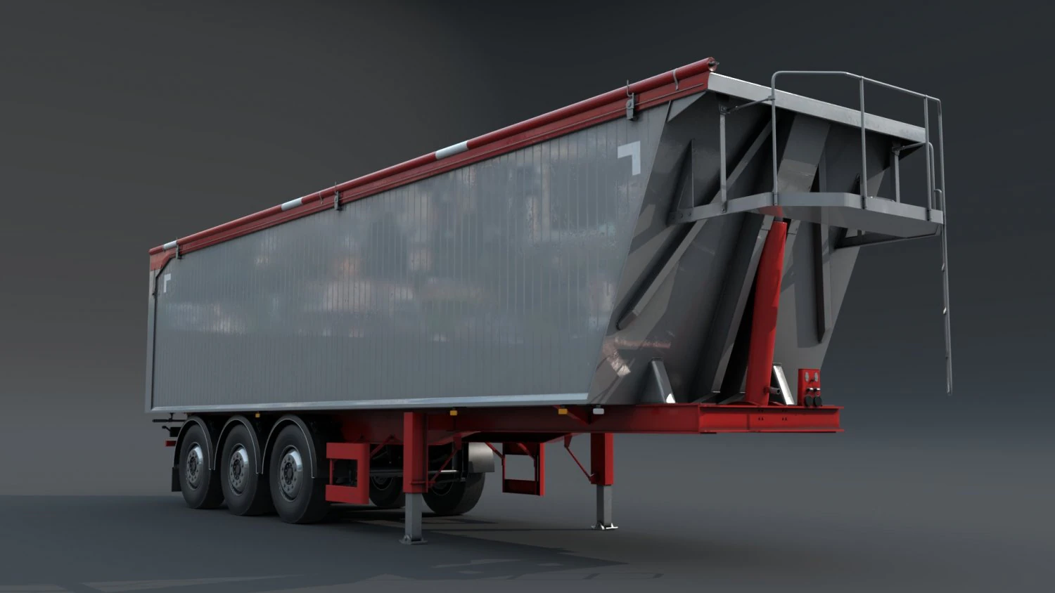 semitrailer 3D Model .c4d .max .obj .3ds .fbx .stl .blend 