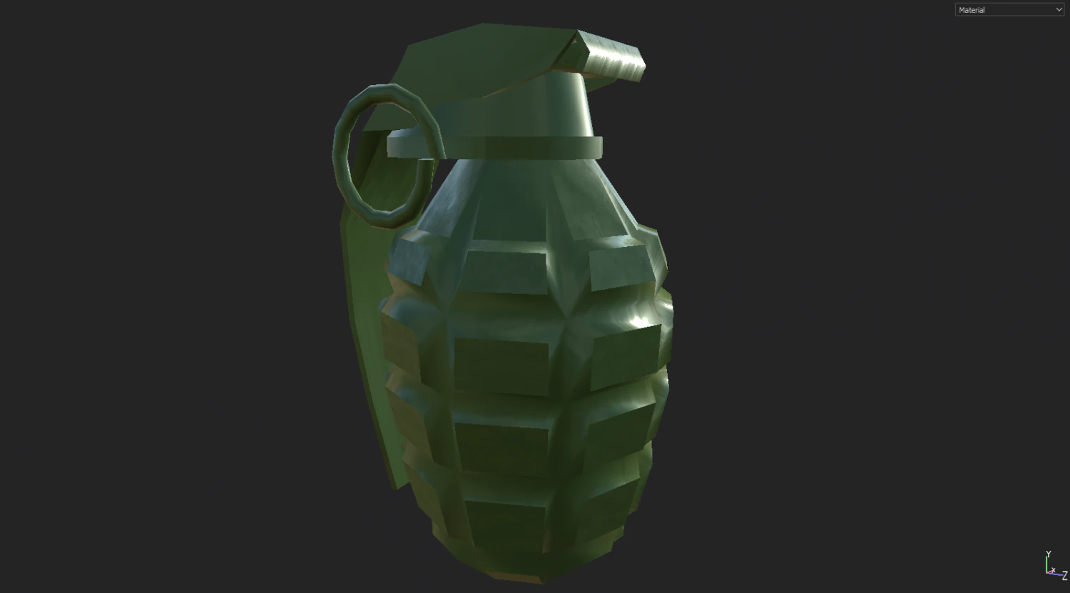 grenade low polly 3D Model .c4d .max .obj .3ds .fbx .stl .blend 