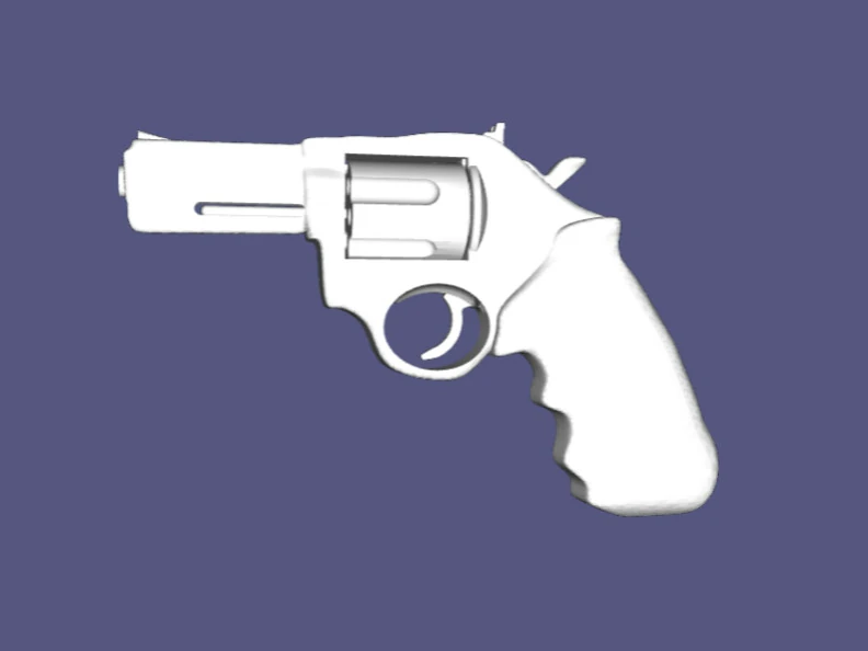 revolver 3D Print Model .c4d .max .obj .3ds .fbx .stl .blend 
