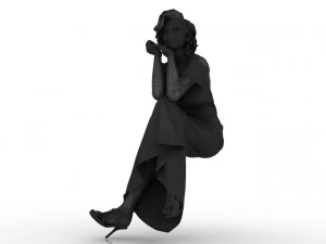 woman in white 3D Model