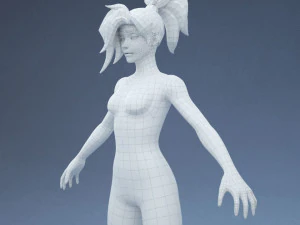 Malla base de baja poli sin hembra. Modelo 3D
