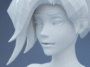 low poly base mesh female free Modelo 3D