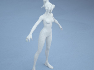 low poly base mesh female free Modelo 3D
