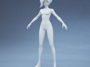 low poly base mesh female free Modelo 3D