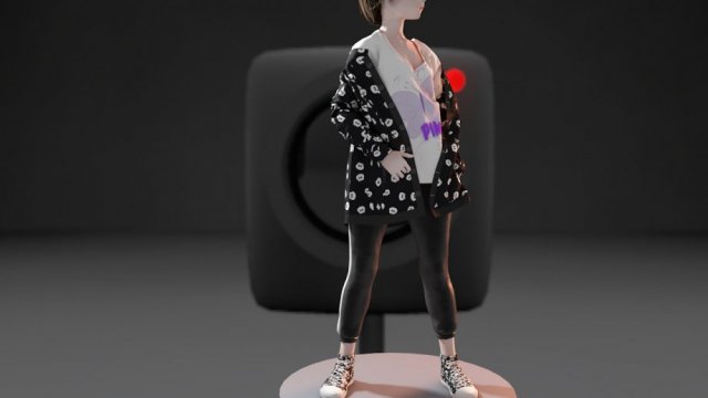 anime girl 3D 模型 .c4d .max .obj .3ds .fbx .stl .blend