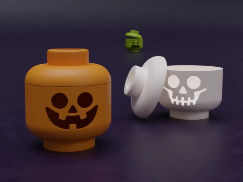 Lego Candlestick and candy dish 3D Print Model