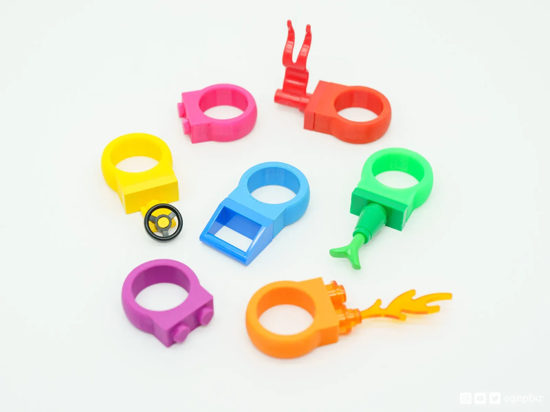 乐高戒指 3D 打印模型 .c4d .max .obj .3ds .fbx .stl .blend