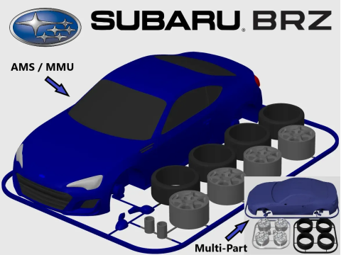 Subaru BRZ print model Model do druku 3D