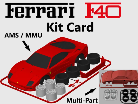 Ferrari F40 supercar Model do druku 3D