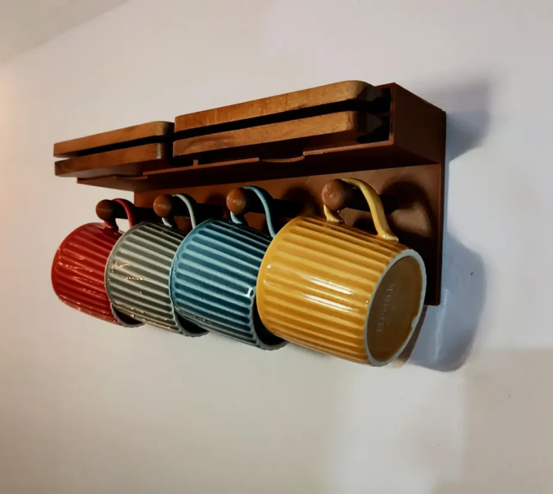 Wall-mounted cup holder 3D Print Model .c4d .max .obj .3ds .fbx .stl .blend