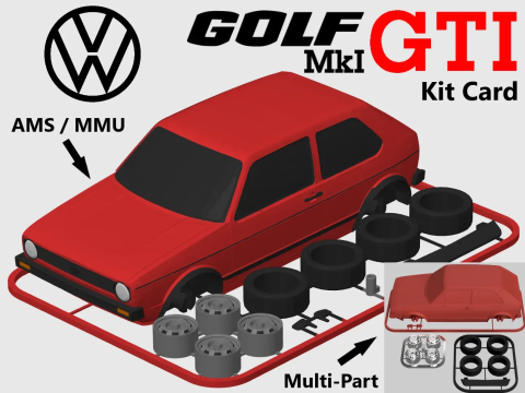 Volkswagen Golf GTI 3Dプリントモデル