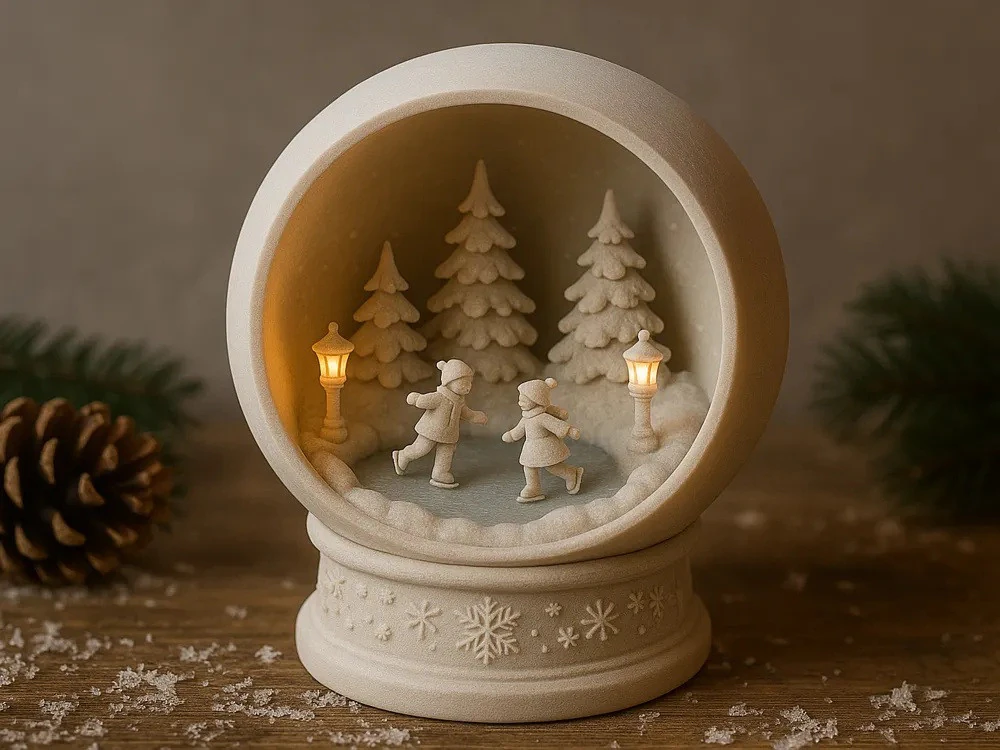 Snow globe 3D Print Model .c4d .max .obj .3ds .fbx .stl .blend 