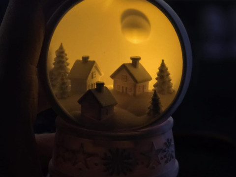 Снігова куля Зимове село 3D Принт Модель