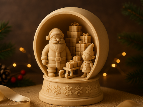 Globo de nieve de Papá Noel Modelo de impresión 3D