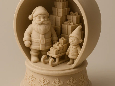 Santa Claus Snowglobe 3D Print Model