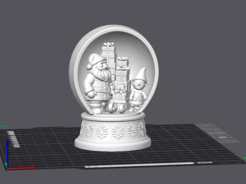 Santa Claus Snowglobe 3D Print Model