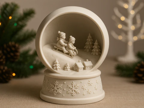 Globo de nieve para ni&ntilde;os en trineo Modelo de impresión 3D