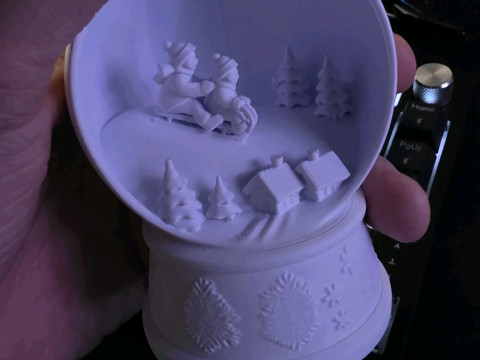 Sledding Children Snow Globe 3D Print Model
