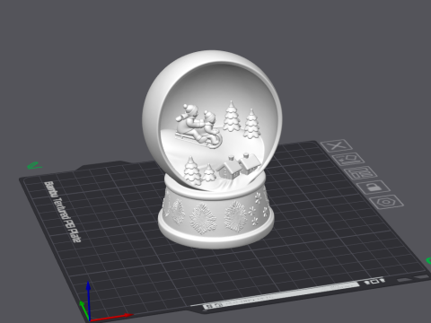 Sledding Children Snow Globe 3D Print Model