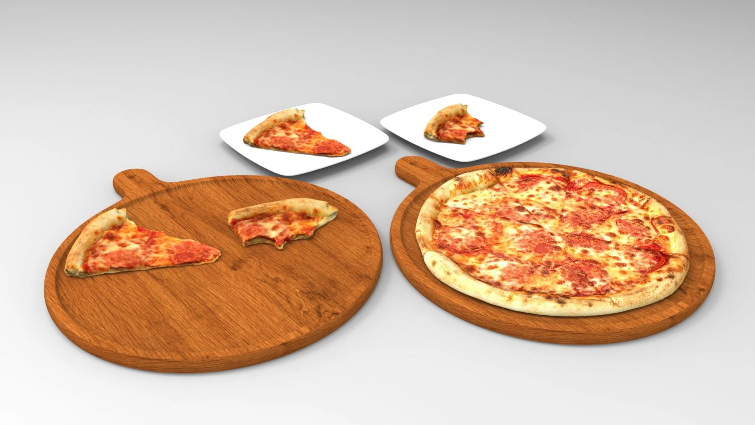 3डी स्वादिष्ट पिज्जा पैक 3D मॉडल .c4d .max .obj .3ds .fbx .stl .blend 