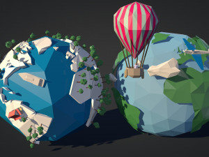 low-poly-earth pack 3D मॉडल
