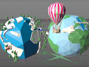 low-poly-earth pack 3D मॉडल