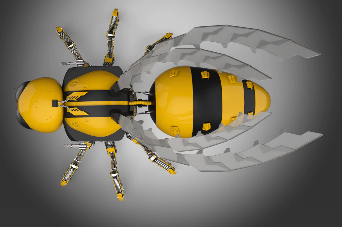 robotic bee 3D Model .c4d .max .obj .3ds .fbx .stl .blend 
