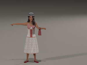 rural girl in road 3D 모델