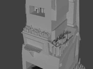 미래의 하얀 도시 3D 모델