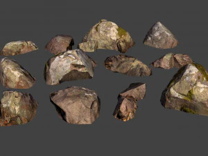 невеликі скельні камені lowpoly 3D Модель