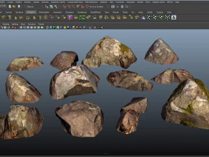 pequenas pedras rochosas lowpoly Modelo 3D