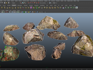 small rock stones lowpoly 3D Model