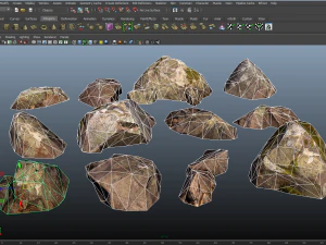 pequenas pedras rochosas lowpoly Modelo 3D