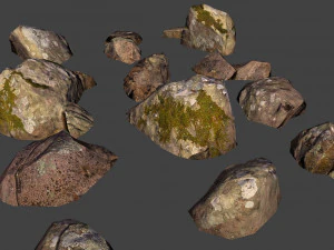 pequenas pedras rochosas lowpoly Modelo 3D