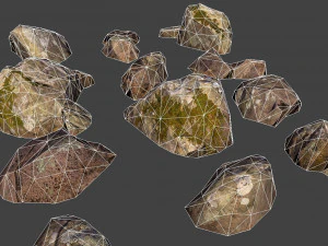 pequenas pedras rochosas lowpoly Modelo 3D