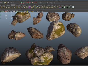 small rock stones lowpoly 3D Model