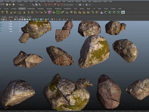 pequenas pedras rochosas lowpoly Modelo 3D