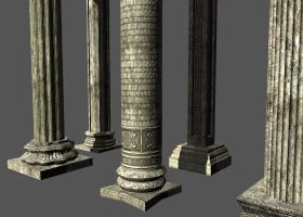 columns collection 3D Model .c4d .max .obj .3ds .fbx .stl .blend 