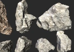 stones pack 3D Model .c4d .max .obj .3ds .fbx .stl .blend 
