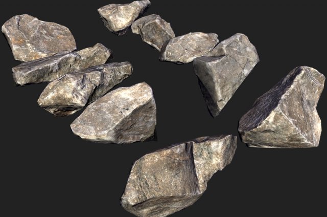 real rocks lowpoly 3D मॉडल .c4d .max .obj .3ds .fbx .stl .blend 