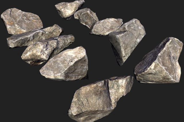 rochas reais lowpoly Modelo 3D .c4d .max .obj .3ds .fbx .stl .blend
