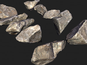 real rocks lowpoly 3D Model