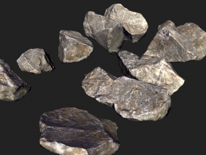 real rocks lowpoly 3D मॉडल
