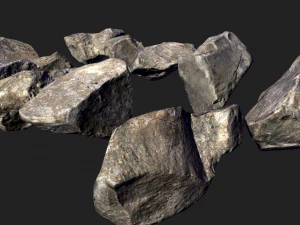 rochas reais lowpoly Modelo 3D