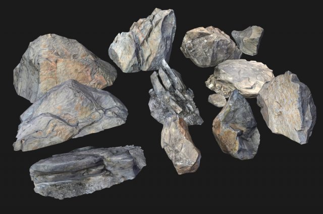 dark stones pack 3D मॉडल .c4d .max .obj .3ds .fbx .stl .blend 