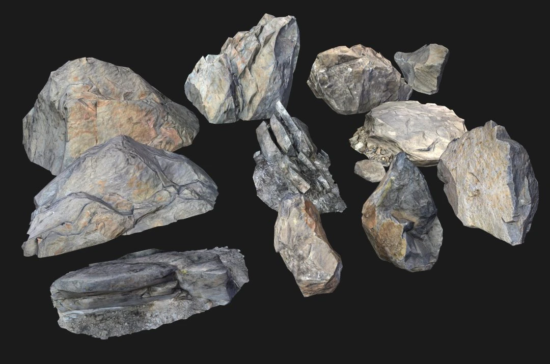 paquete de piedras oscuras Modelo 3D .c4d .max .obj .3ds .fbx .stl .blend 