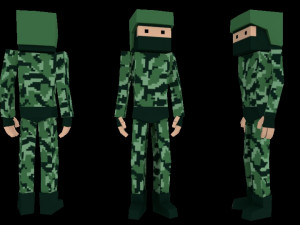 Cube Soldier For Free 3D Model