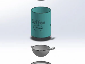 dispensador de caf&eacute; para cafeteira moka Modelo de Impressão 3D
