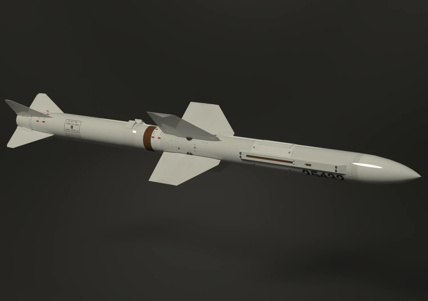 selenia aspide missile 3D Model .c4d .max .obj .3ds .fbx .stl .blend 